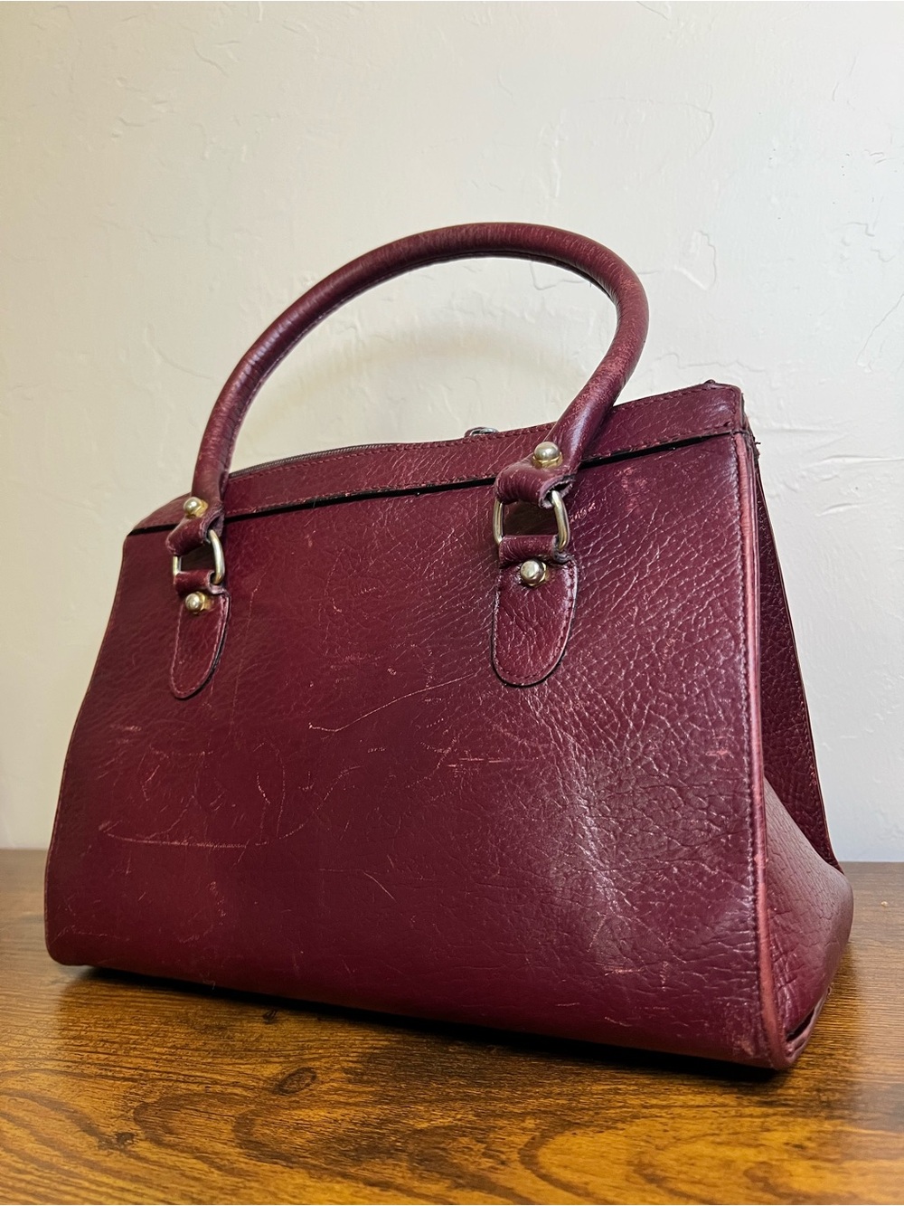 Vintage 1980’s Etienne Aigner Oxblood Leather Doctor-Style Satchel - Picture 3 of 9